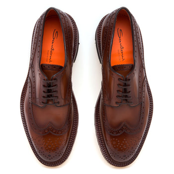 Stringata stile inglese Santoni in pelle - 5