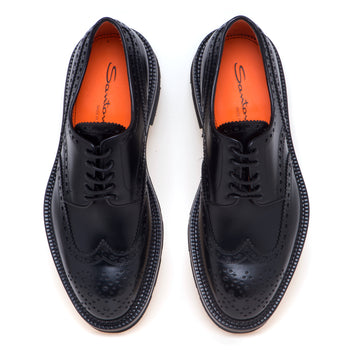 Stringata stile inglese Santoni in pelle - 5