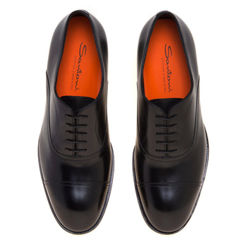 Stringara Santoni in pelle spazzolata con suola in gomma e costruzione Good Year - 5