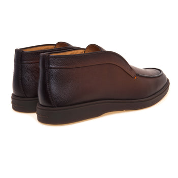 Polacco mid-cut senza lacci Santoni in pelle martellata anticata - 3