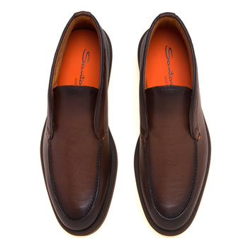 Polacco mid-cut senza lacci Santoni in pelle martellata anticata - 5