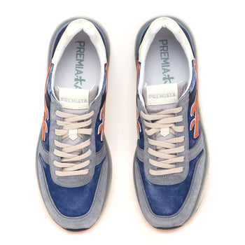 Sneaker Premiata Mick in camoscio e tessuto delavè - 5