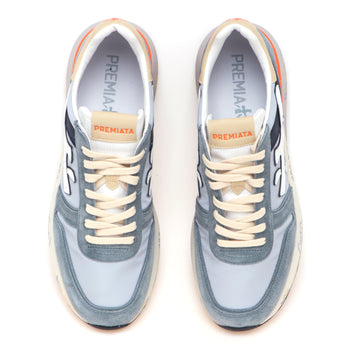Sneaker Premiata Mick in camoscio e tessuto delavè - 5