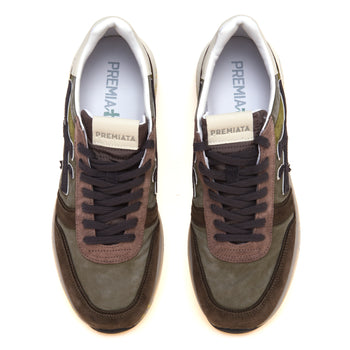 Sneaker Premiata Mick in camoscio e tessuto lavato - 5