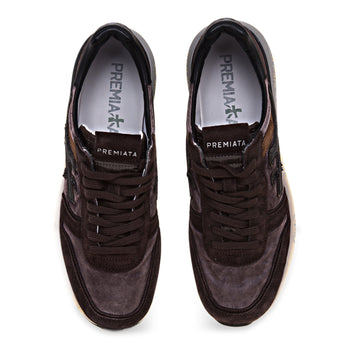 Sneaker Premiata Mick in camoscio e tessuto lavato - 5