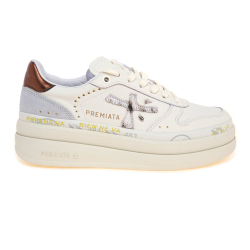Sneaker Premiata Micol in pelle con inserti in cavallino zebra - 1