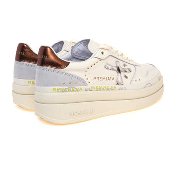 Sneaker Premiata Micol in pelle con inserti in cavallino zebra - 3
