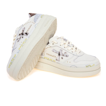 Sneaker Premiata Micol in pelle con inserti in cavallino zebra - 4