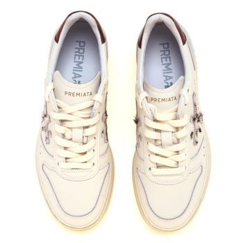 Sneaker Premiata Micol in pelle con inserti in cavallino zebra - 5