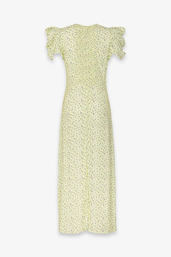 Abito midi Mar De Margaritas Kristel in viscosa con drappeggio e stampa Jasmin - 6