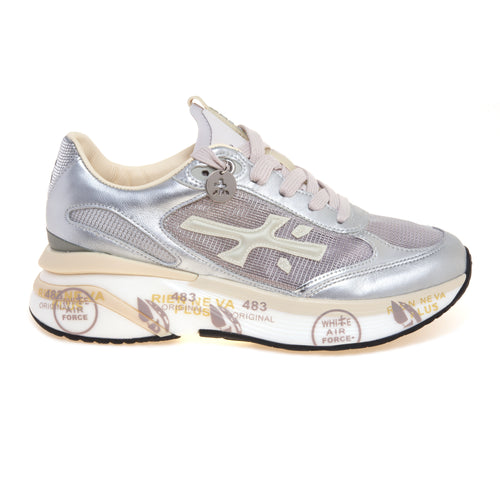 Sneaker MOERUN in pelle laminata e tessuto tecnico retinato