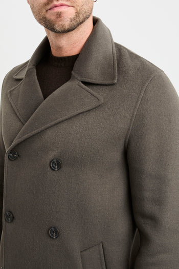 Cappotto doppio petto corto Black Wood in misto lana  VERDE MILITARE - 5