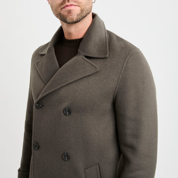 Cappotto doppio petto corto Black Wood in misto lana  VERDE MILITARE - 9