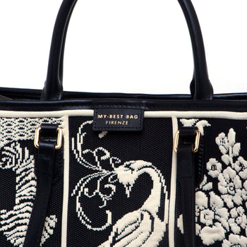 Borsa My Best Bag in tessuto jacquad con fantasia Willow - misura grande - 5