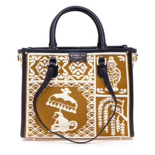 Borsa My Best Bag in tessuto jacquad con fantasia Willow - misura piccola