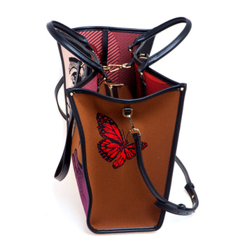 Borsa My Best Bag "Atena" in tessuto jacquard con fantasia Butterly - misura grande - 5