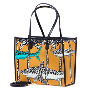 Borsa My Best Bag "Atena" in tessuto jacquard con fantasia Sharks - misura grande - 3