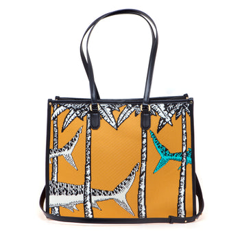 Borsa My Best Bag "Atena" in tessuto jacquard con fantasia Sharks - misura grande - 4