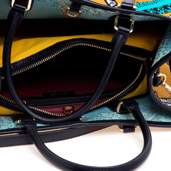 Borsa My Best Bag "Atena" in tessuto jacquard con fantasia Sharks - misura grande - 5