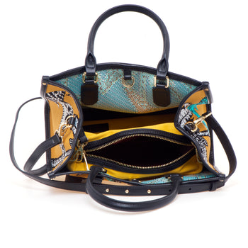 Borsa My Best Bag "Atena" in tessuto jacquard con fantasia Sharks - misura piccola - 4