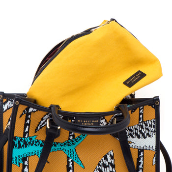 Borsa My Best Bag "Atena" in tessuto jacquard con fantasia Sharks - misura piccola - 5