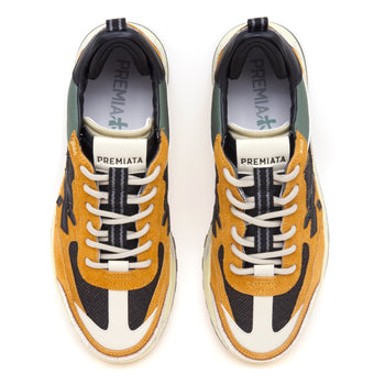 Sneaker Premiata Nous in camoscio spetinato e tessuto - 5