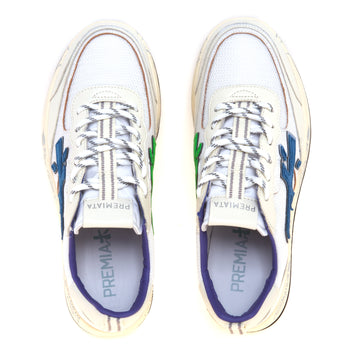 Sneaker Premiata Nous in camoscio e tessuto con logo bicolore - 5