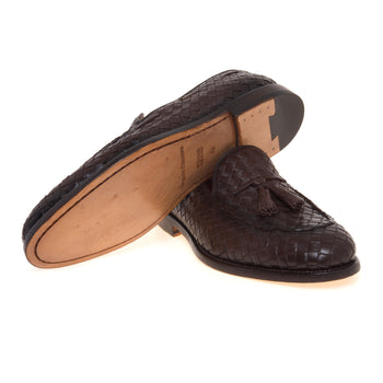 Mocassino tassel Officine Creative in pelle intrecciata aerografata con suola in cuoio - 4