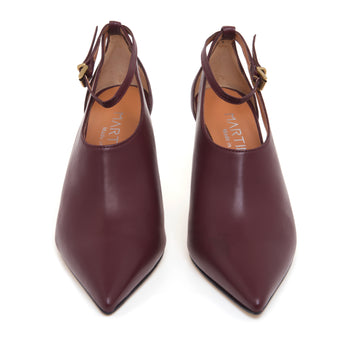 Decolletè montante Martina T in pelle aperto ai lati con tacco 70 mm - 5