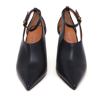 Decolletè montante Martina T in pelle aperto ai lati con tacco 70 mm - 5