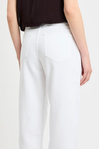 Pantalone 5 tasche Dixie in bull di cotone con gamba larga e cuciture a contrasto - 6