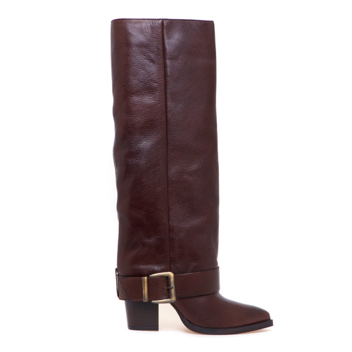 Stivale in pelle Martina T con risvolto e cinturino