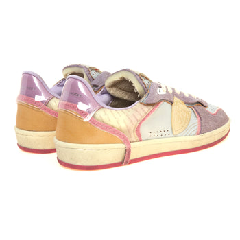 Sneaker Philippe Model Pgal special edition in camoscio e pelle con inserti plexy ARGENTO - LILLA - 3