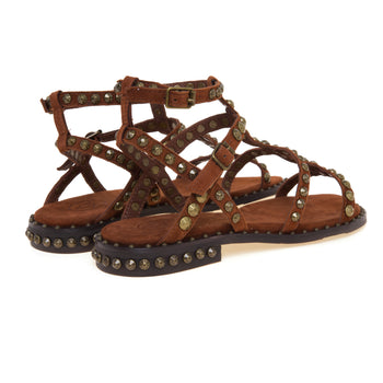 Sandalo flat ASH Precious in camoscio con borchie - 3