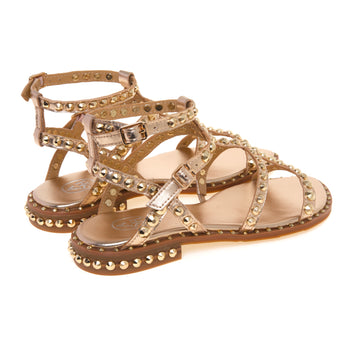 Sandalo flat ASH Precious in pelle laminata con borchie - 3