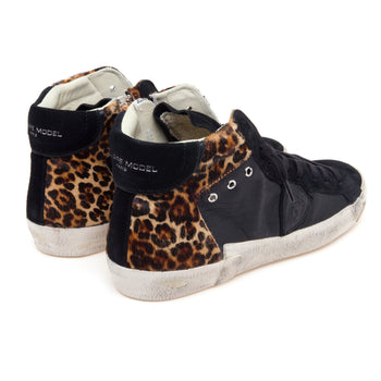 Sneaker alta PRSX in pelle e cavallino maculato - 3