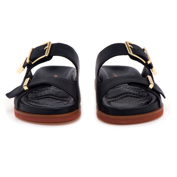 Ciabatta Lorenzo Mari in pelle con doppia fascia e fussbet - 5