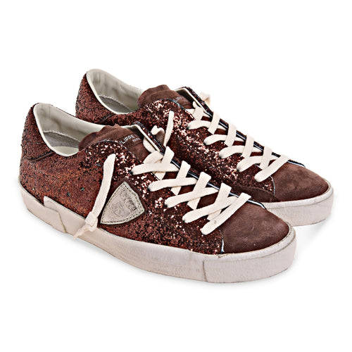 Sneaker Philippe Model Prsx in glitter e camoscio - 2