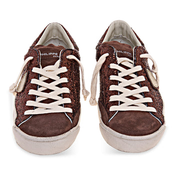 Sneaker Philippe Model Prsx in glitter e camoscio - 5