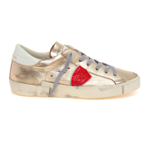 Sneaker Philippe Model Prsx in pelle laminata con scudo bicolore