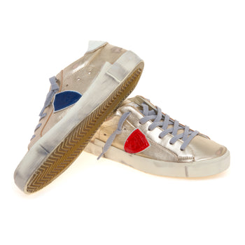 Sneaker Philippe Model Prsx in pelle laminata con scudo bicolore - 4