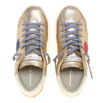 Sneaker Philippe Model Prsx in pelle laminata con scudo bicolore - 5