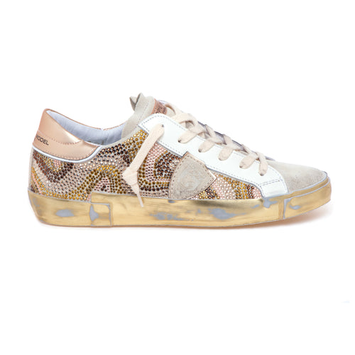 Sneaker Philippe Model Prsx in camoscio e strass degradè