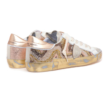 Sneaker Philippe Model Prsx in camoscio e strass degradè - 3