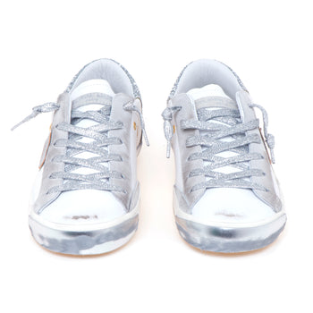 Sneaker Philippe Model Prsx in pelle e glitter con tallone maculato - 5