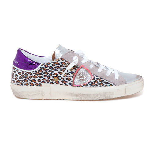 Sneaker Philippe Model Prsx in pelle laminata con lato maculato