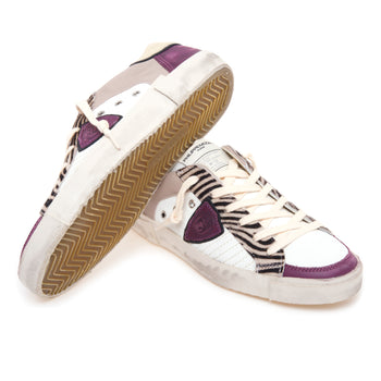 Sneaker Philippe Model PRSX in pelle con inserti cavallino zebrato - 4