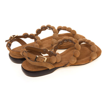 Sandalo flat ASH regy in camoscio con mezze sfere rivestite - 3