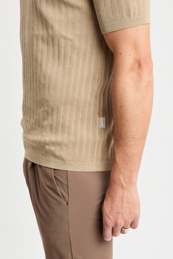 Maglia a girocollo con manica corta People Of Shibuya in cotone misto lino e seta - 5