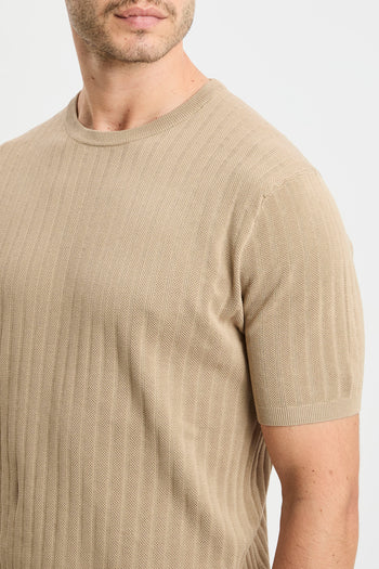 Maglia a girocollo con manica corta People Of Shibuya in cotone misto lino e seta - 6